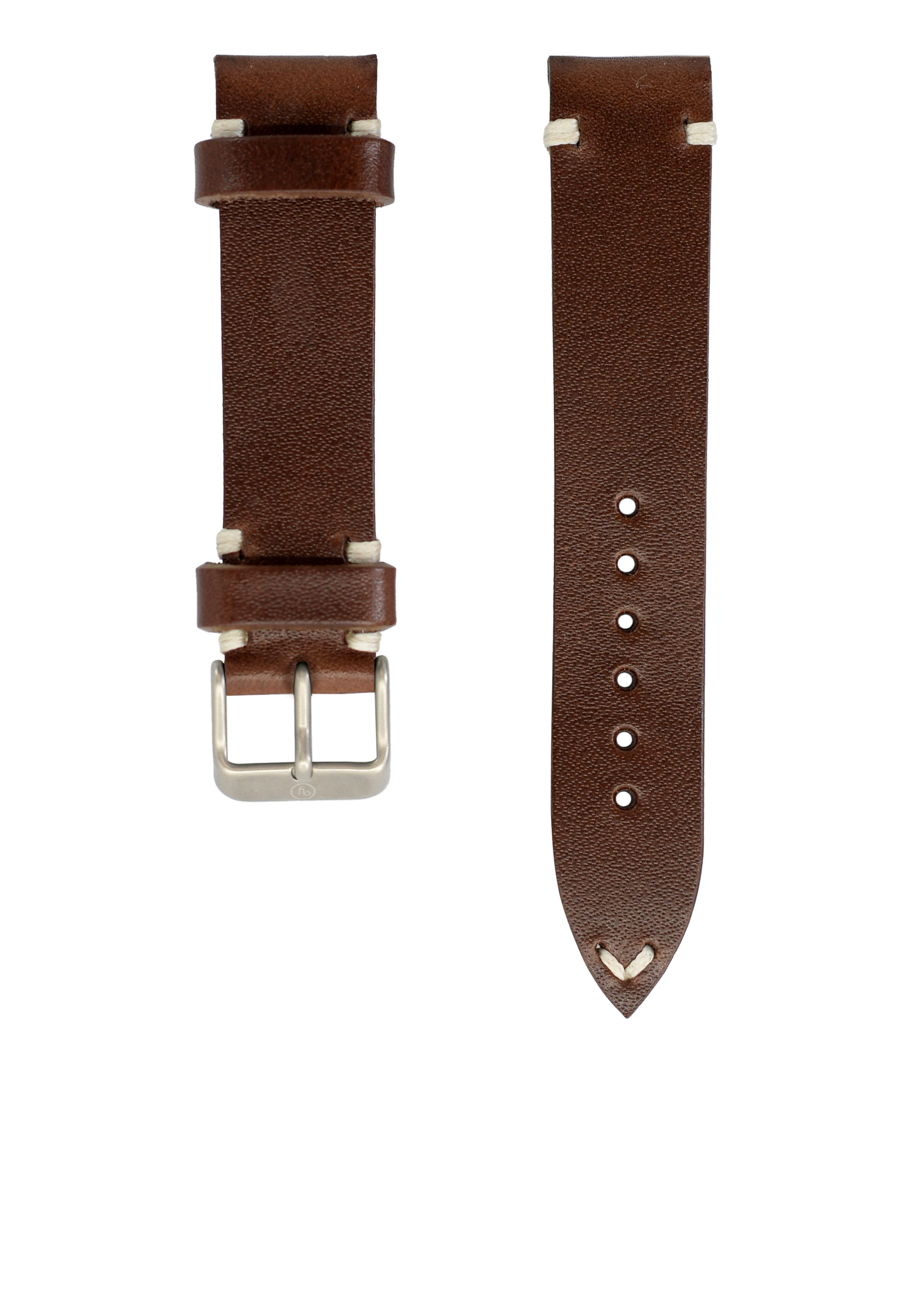 Brown Leather Vintage Watch Band 19mm