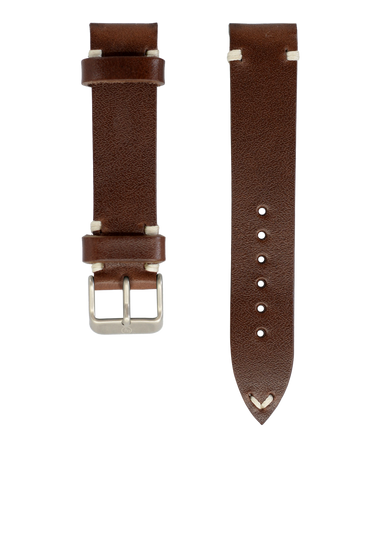 Brown Leather Vintage Watch Band 19mm
